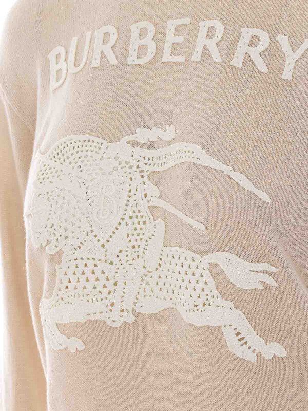 The Best Shops BURBERRY: Suéteres con cuello pico - Suéter Cuello Redondo - Beis