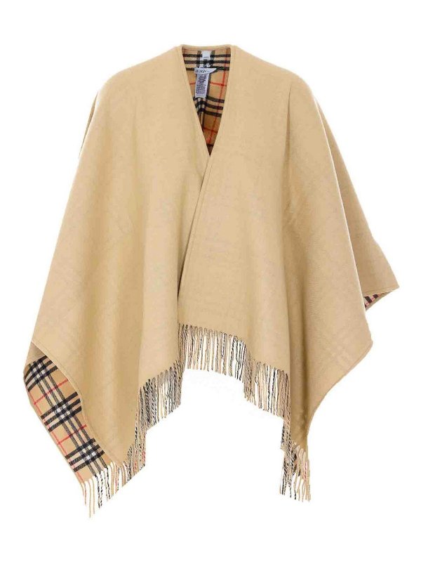 BURBERRY: Capes &  Ponchos - Check Reversible Cape