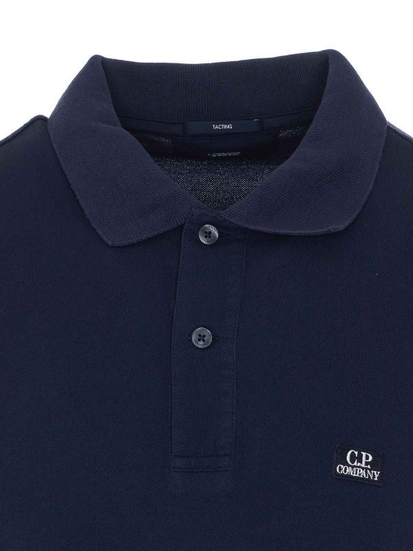 Polo Total Eclipse Blu e Bianca shop online: C.P. COMPANY