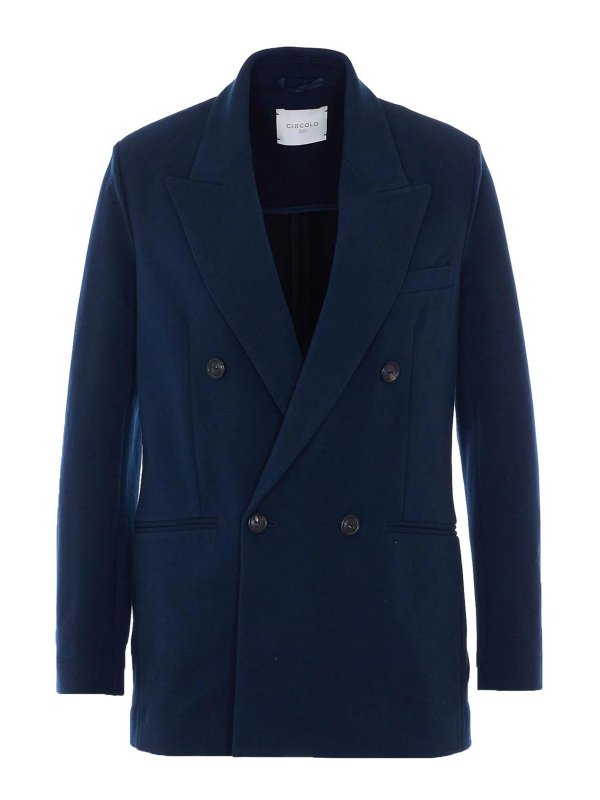 CIRCOLO 1901: blazers - Blue Double Breasted Button Closure