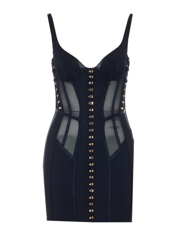 ELISABETTA FRANCHI: Knielange Kleider - Knielanges Kleid - Schwarz