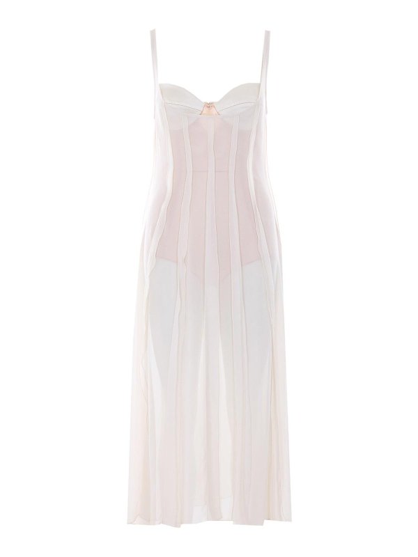 ELISABETTA FRANCHI: ニーレングスドレス - 膝丈ドレス - 白