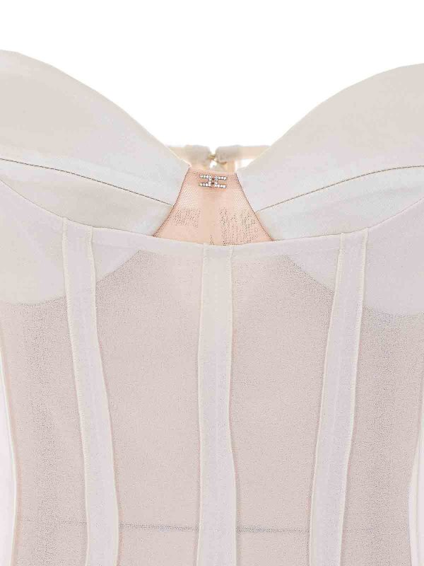 膝丈ドレス - 白 shop online: ELISABETTA FRANCHI