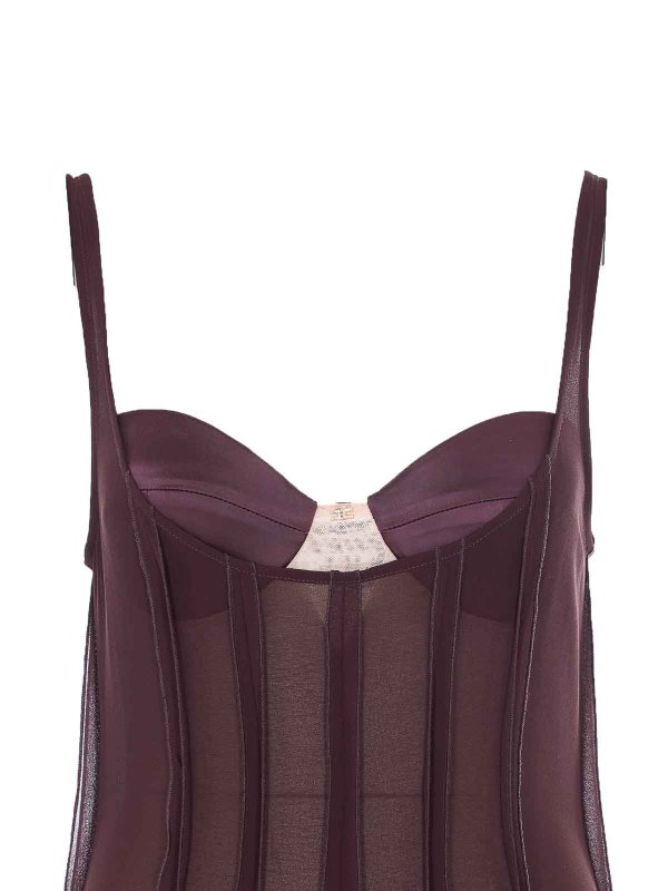 膝丈ドレス - ブラウン shop online: ELISABETTA FRANCHI