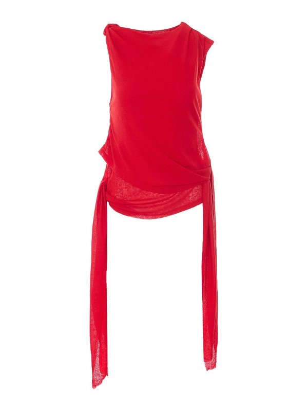 GANNI: Tops & Débardeurs - Top - Rouge