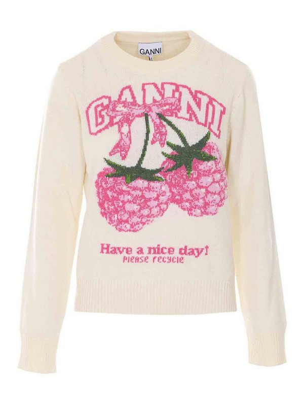 GANNI: crew necks - White Sweater