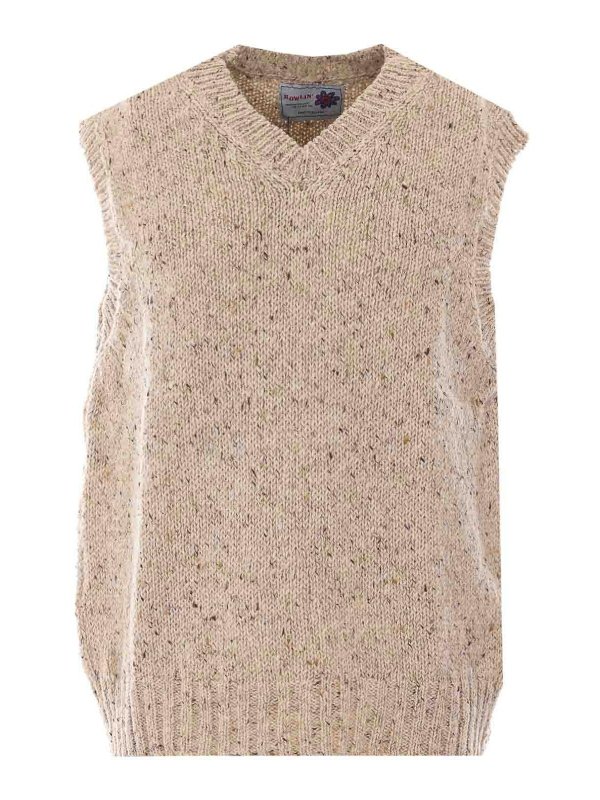 HOWLIN: vests - Beige Cosmic Knitted