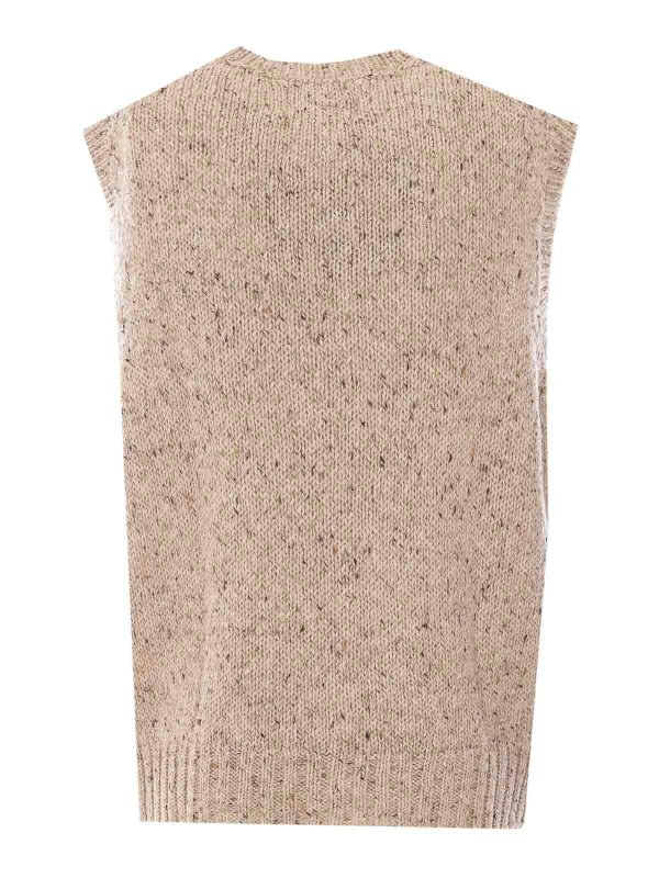 HOWLIN: vests online - Beige Cosmic Knitted