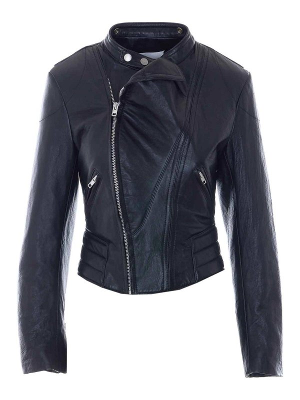 Maison Margiela: leather jacket - Black Leather Jacket