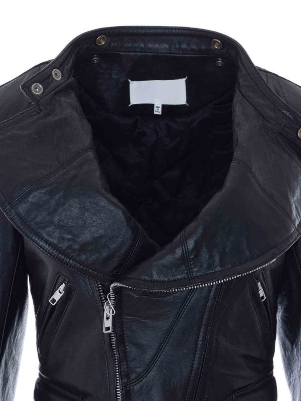The Best Shops Maison Margiela: leather jacket - Black Leather Jacket