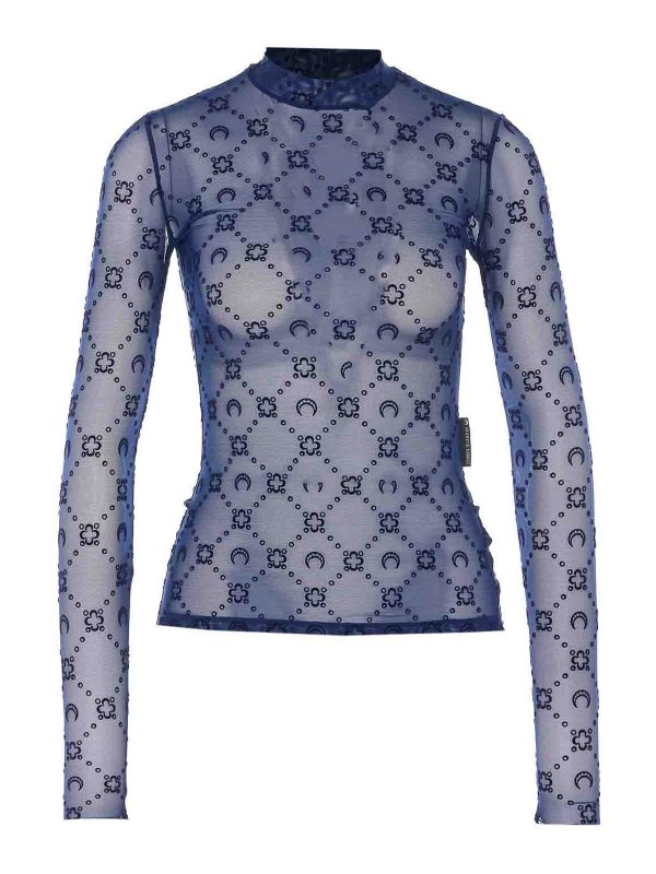 MARINE SERRE: Tops y camisetas sin mangas - Top - Azul