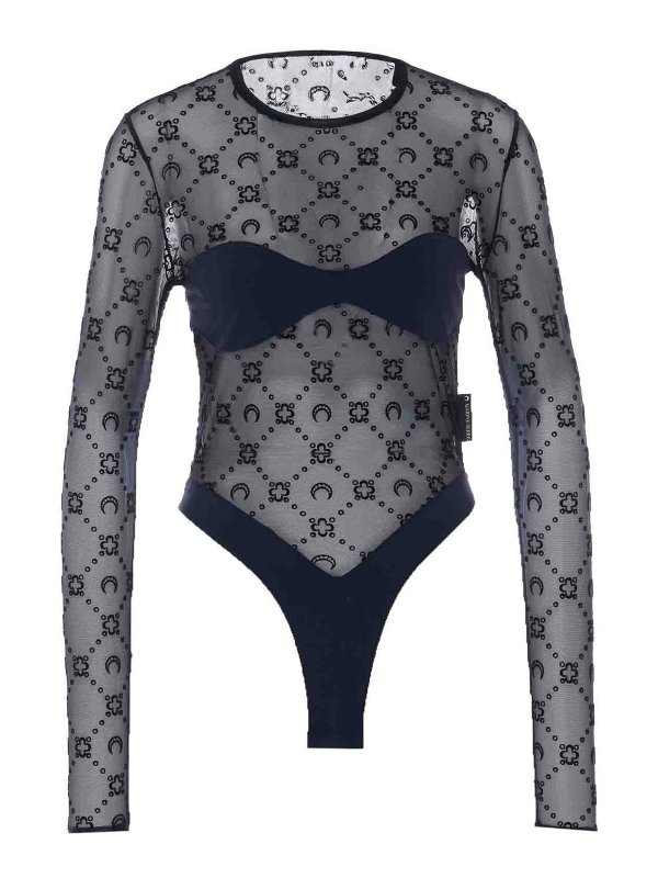 MARINE SERRE: Tops y camisetas sin mangas - Top - Negro