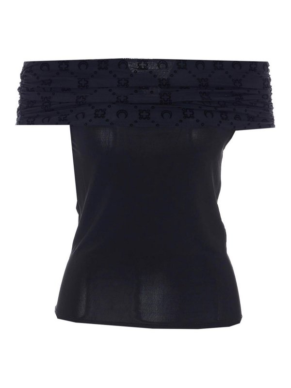 MARINE SERRE: Tops y camisetas sin mangas - Top - Negro