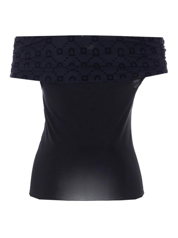 MARINE SERRE: Tops y camisetas sin mangas online - Top - Negro