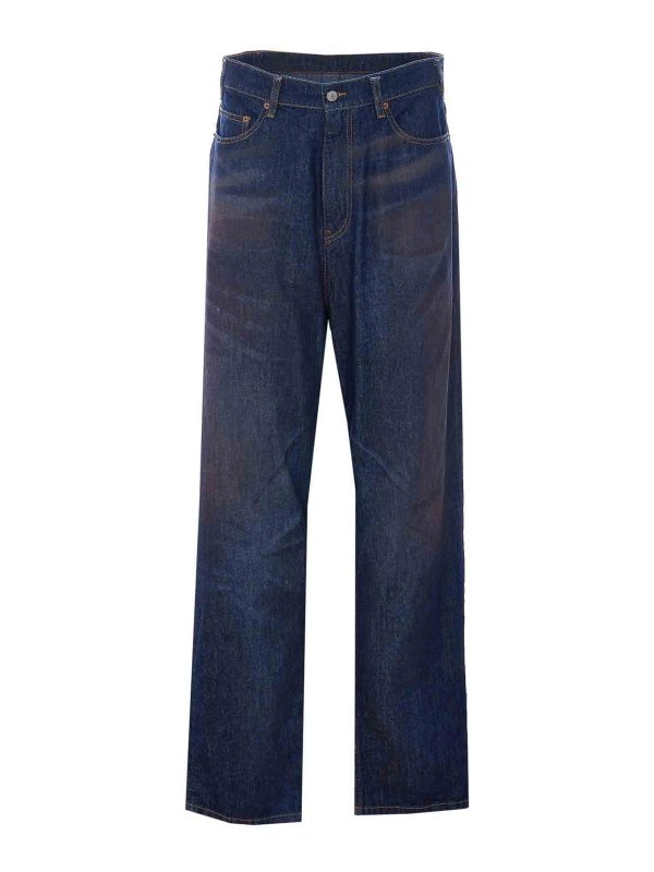 MM6 MAISON MARGIELA: ストレートジーンズ - ストレートジーンズ - ブルー