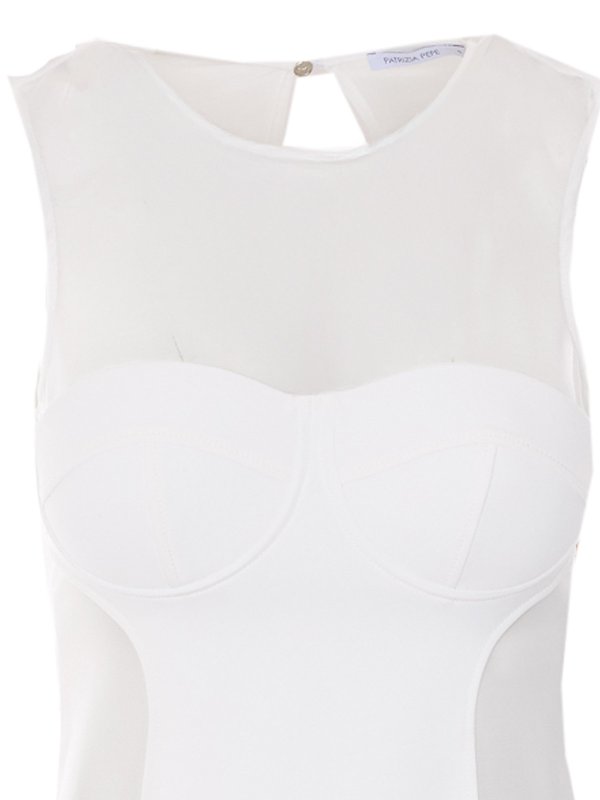 膝丈ドレス - 白 shop online: PATRIZIA PEPE