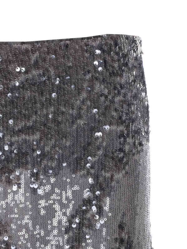 膝丈/ミディスカート - 銀 shop online: PATRIZIA PEPE