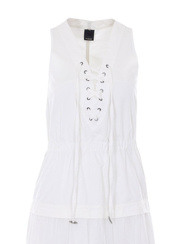 Knielanges Kleid - Weiß shop online: Pinko