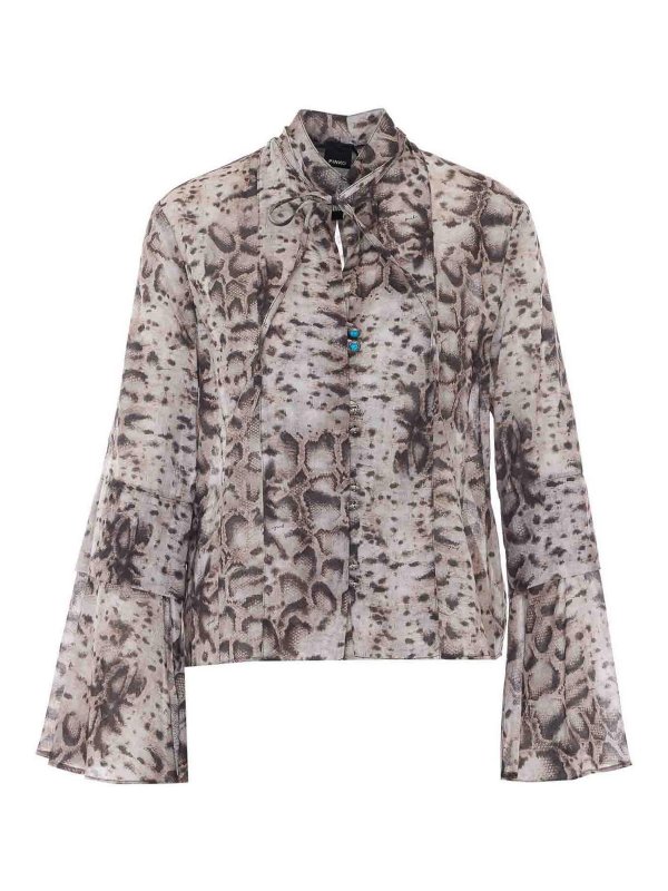 Pinko: bluse - Camicetta Caracalla Beige E Nera
