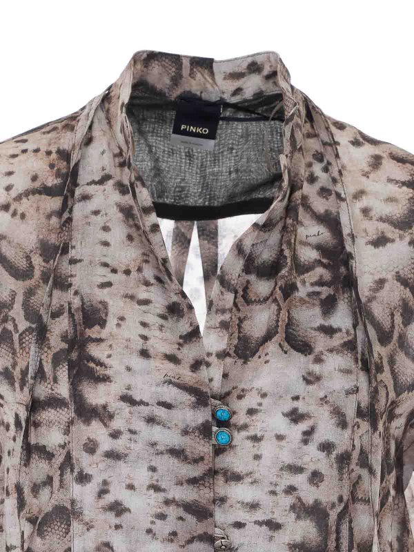 Camicetta Caracalla Beige E Nera shop online: Pinko