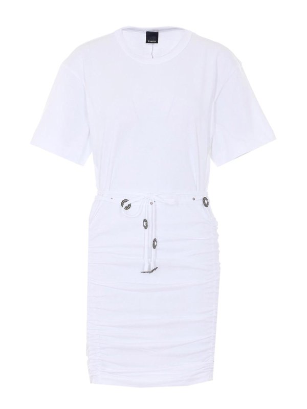Pinko: Suéteres con cuello pico - Suéter Cuello Redondo - Blanco