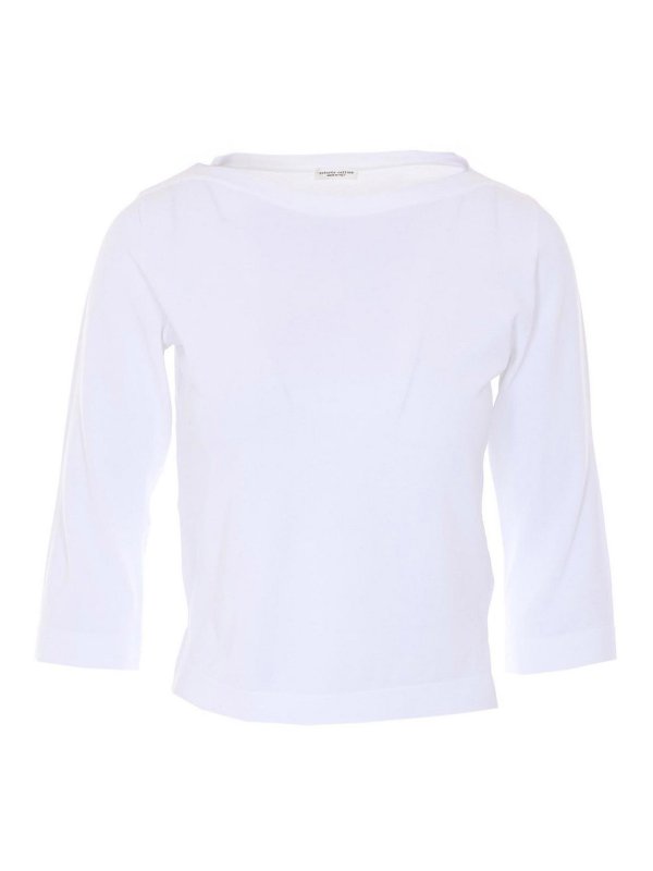 ROBERTO COLLINA: Suéteres con cuello pico - Suéter Cuello Redondo - Blanco