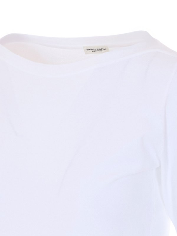 The Best Shops ROBERTO COLLINA: Suéteres con cuello pico - Suéter Cuello Redondo - Blanco