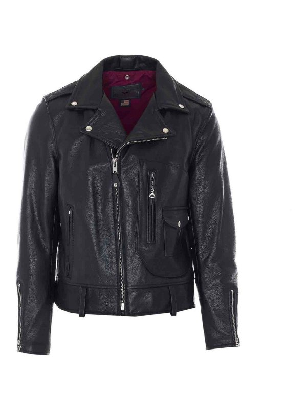 SCHOTT: leather jacket - Black Leather Jacket