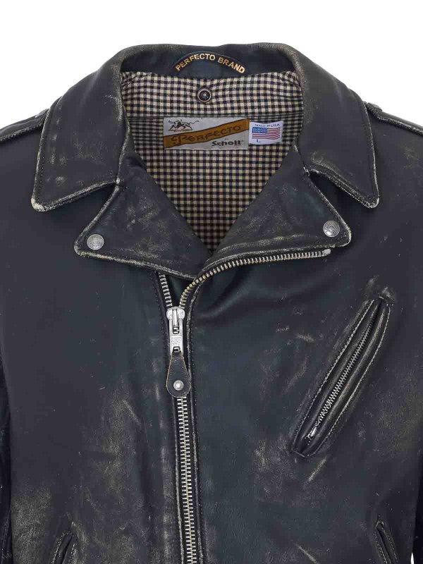 Giacca di pelle nera shop online: SCHOTT