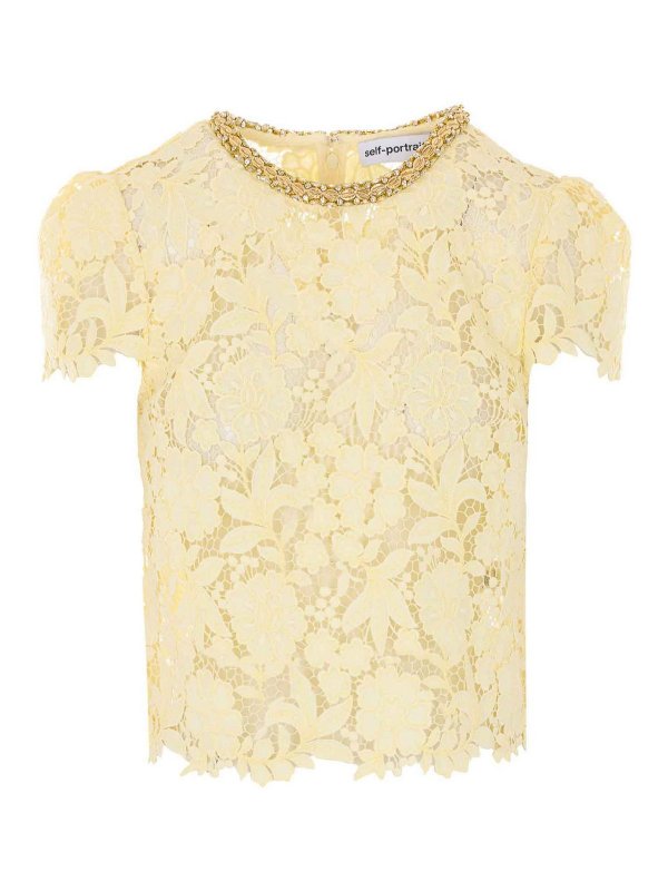 Self Portrait: Tops y camisetas sin mangas - Top - Amarillo