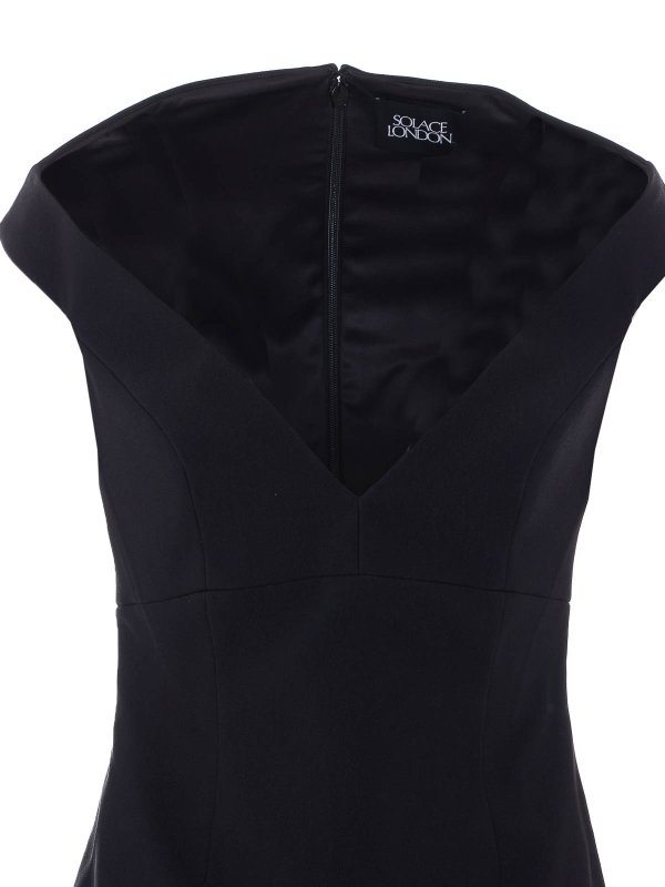 膝丈ドレス - 黒 shop online: SOLACE LONDON