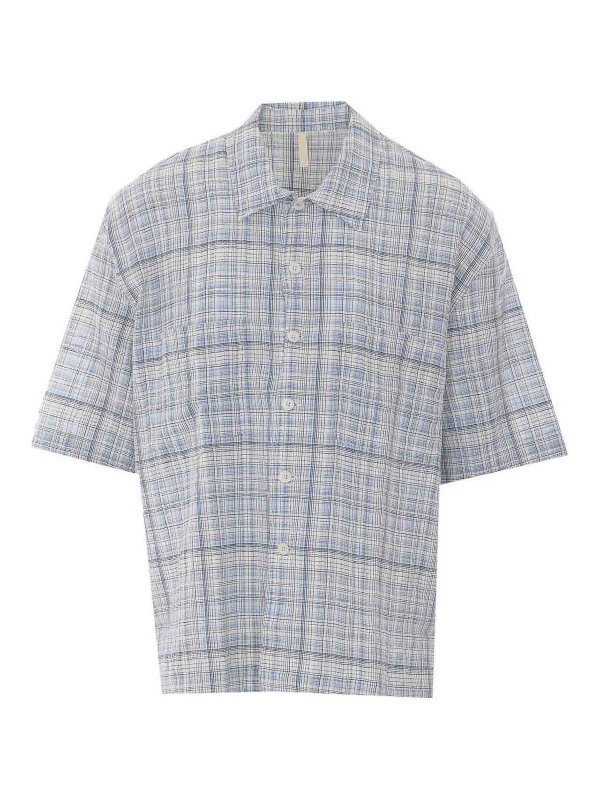 SUNFLOWER: camicie - Camicia Adam blu e bianca