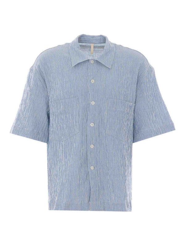 SUNFLOWER: camicie - Camicia Adam blu e bianca