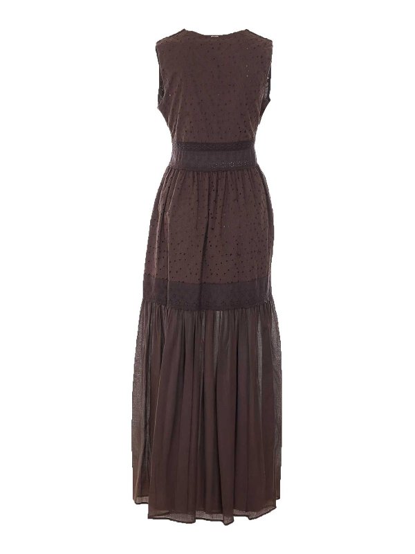 TWINSET: Maxi robe online - Maxi Robe - Marron