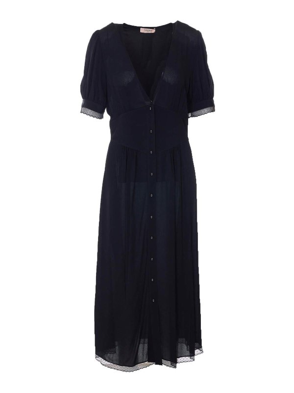 TWINSET: Vestidos largos - Vestido Largo - Negro