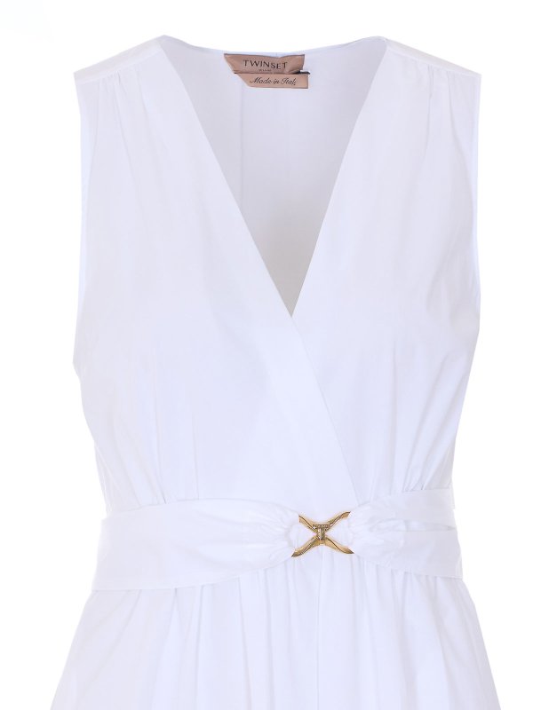 膝丈ドレス - 白 shop online: TWINSET