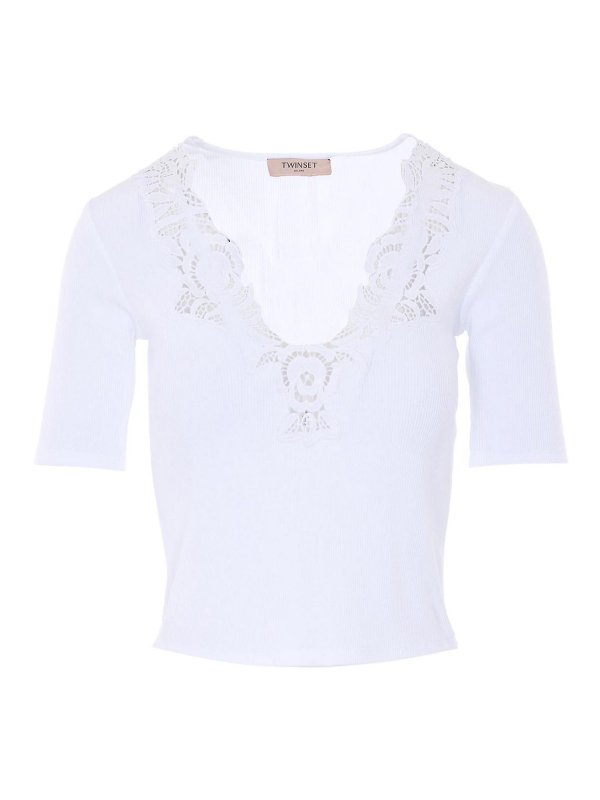 TWINSET: T-shirts - T-Shirt - Weiß