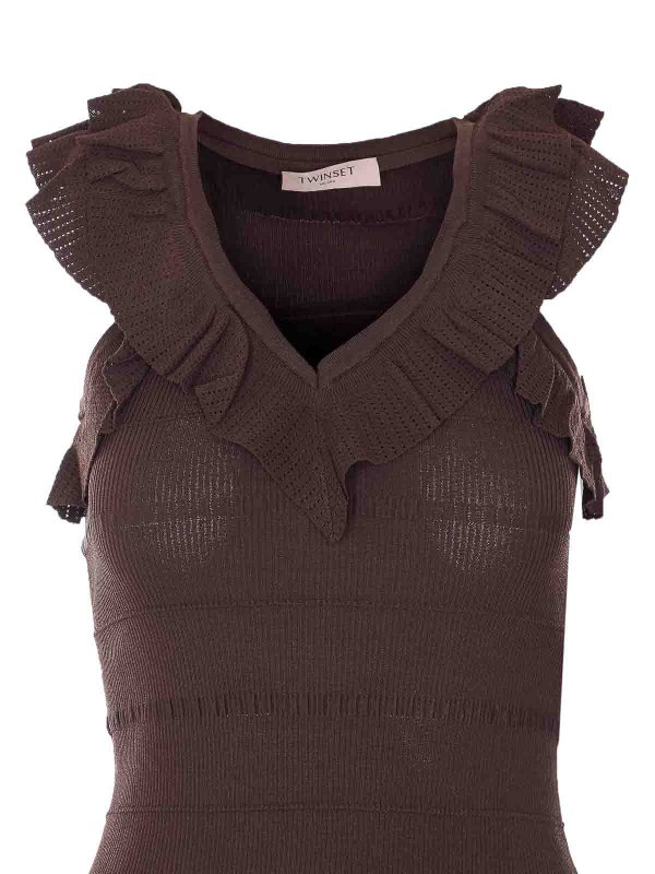 Knielanges Kleid - Braun shop online: TWINSET