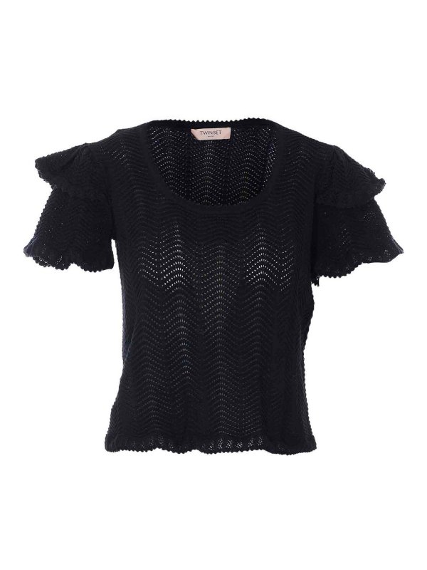 TWINSET: crew necks - Black Sweater
