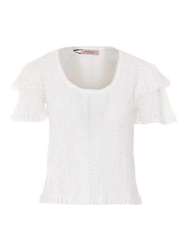 TWINSET: Camisetas - Camiseta - Blanco