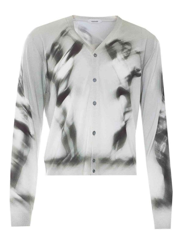 VERSACE: Cardigans - Cardigan - Gris