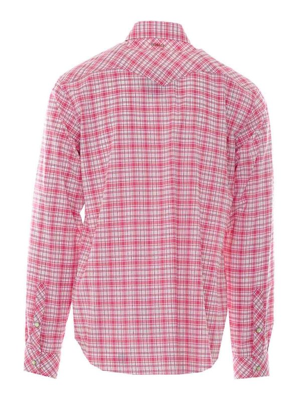 VERSACE: camicie online - Camicia a quadri informale rossa e bianca