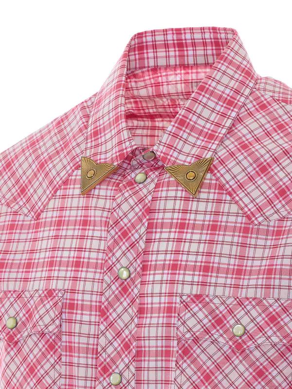 The Best Shops VERSACE: camicie - Camicia a quadri informale rossa e bianca