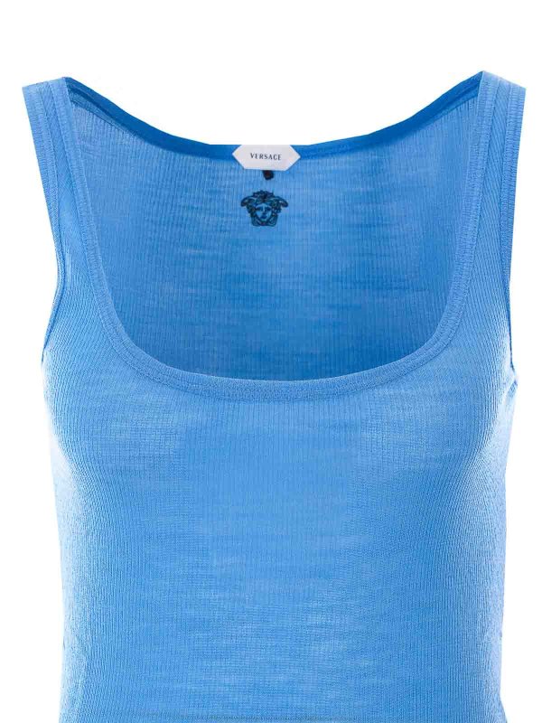VERSACE: Tops & Tank tops online - Blue Tank Top