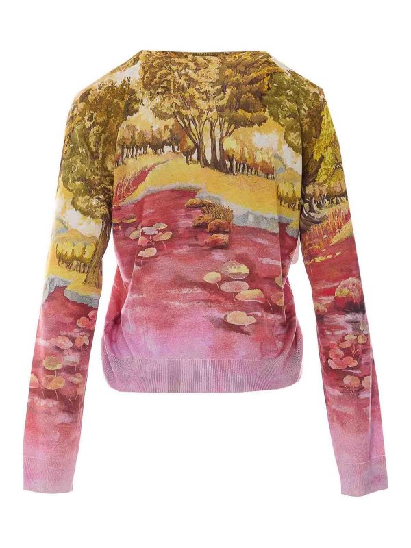 VERSACE: cardigans online - Multicolor Knit Cardigan
