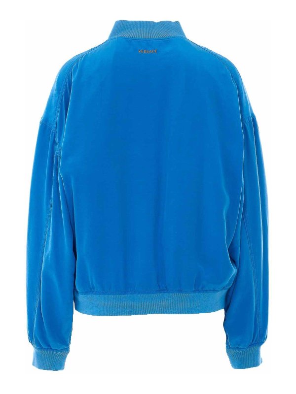VERSACE: bombers online - Silk-Poplin Zip Blouson