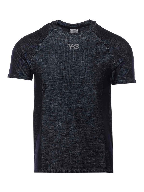 Y-3: T-shirts - T-Shirt - Schwarz
