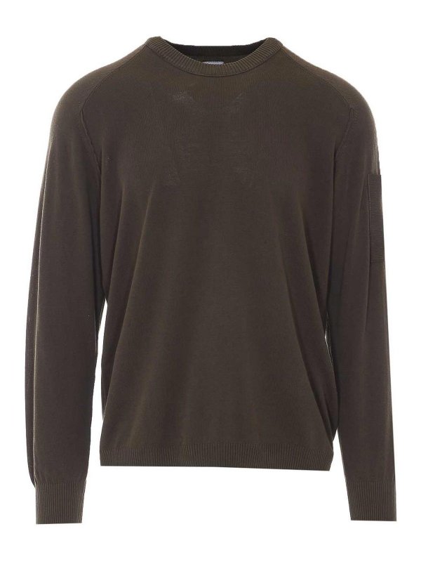 C.P. COMPANY: Strickpullover mit Rundhalsausschnitt - Rundhalspullover - Grün