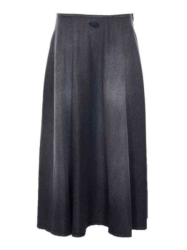 DIESEL: Jupes midi et au genou - Jupe Midi - Gris