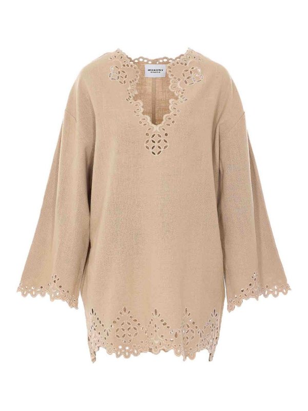 Isabel Marant Etoile: ニーレングスドレス - 膝丈ドレス - ベージュ
